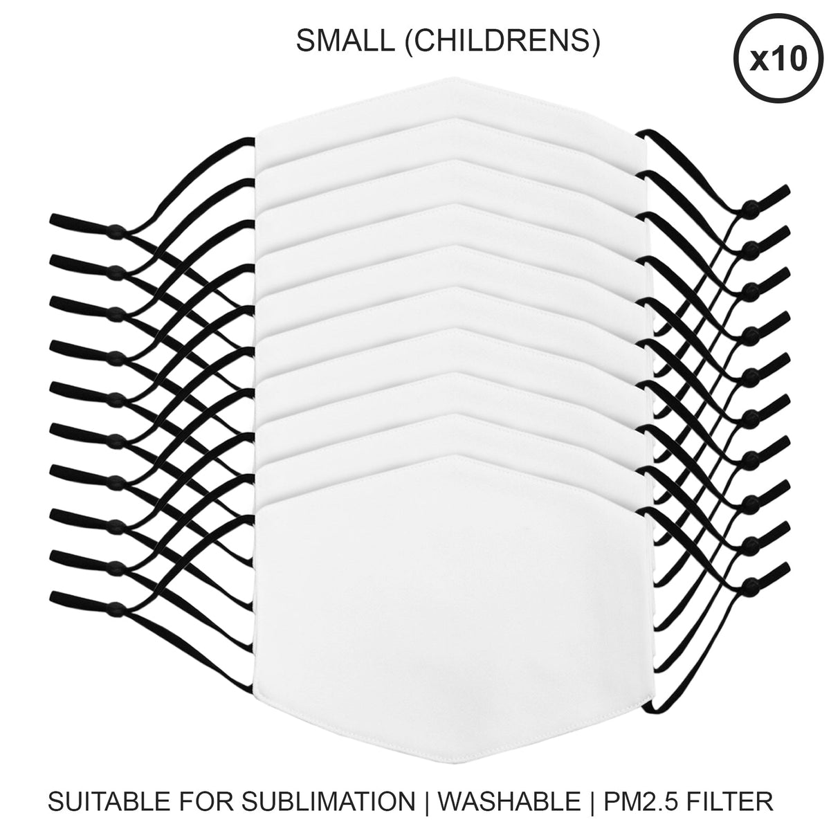 Små ansiktsmasker för sublimering / 10-pack