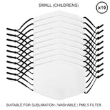 Små ansiktsmasker för sublimering / 10-pack