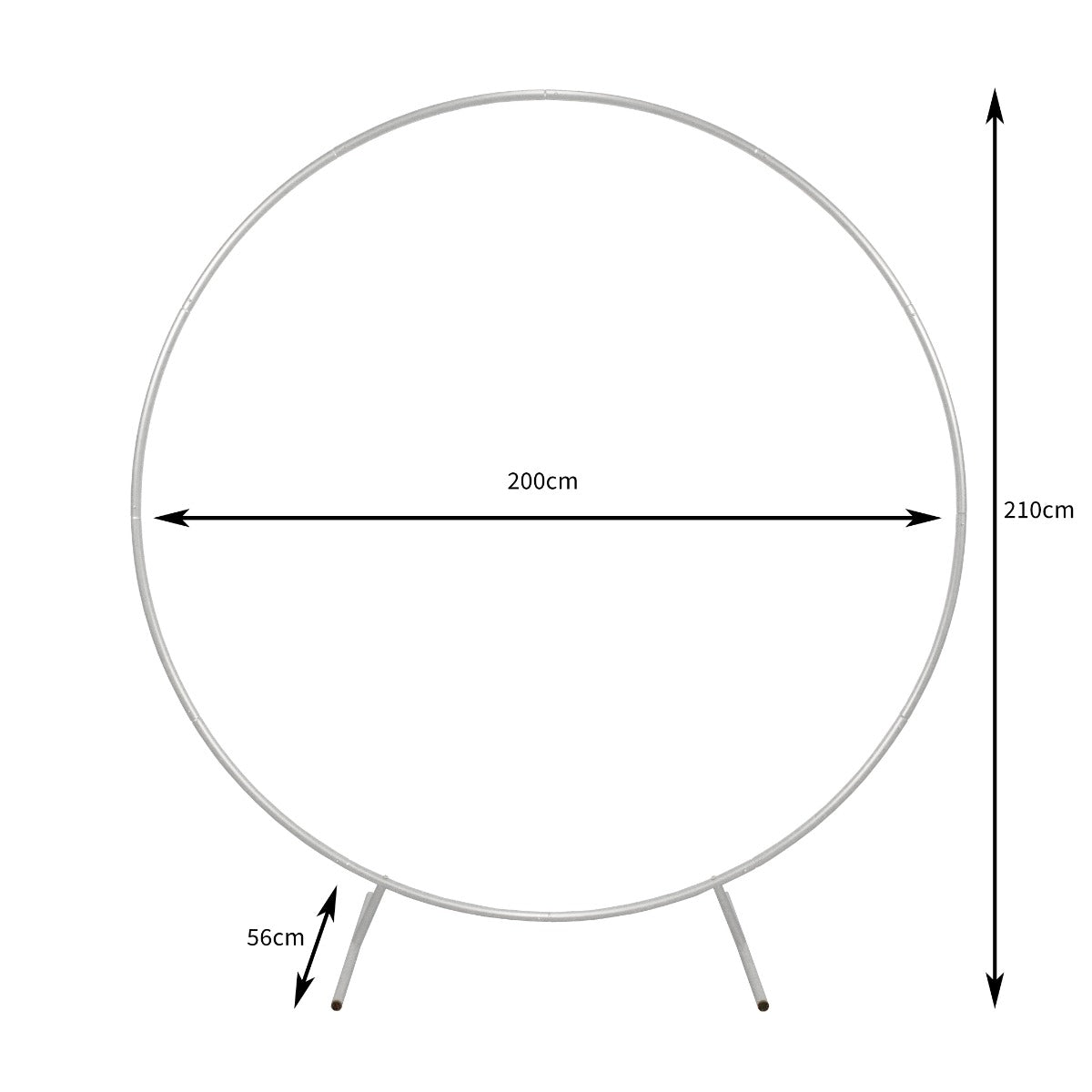 Bröllopsbåge-Rund-Vit 200cm