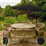 Svart 3m LED Cantilever Parasoll