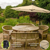 Beige 3m LED Cantilever Parasoll