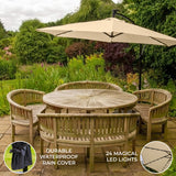 Beige 3m LED Cantilever Parasoll