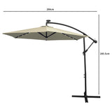 Gräddvitt 3m LED Cantilever Parasoll
