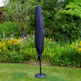 Svart 2.7m LED Lutande Parasoll