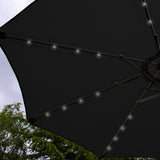 Svart 2.7m LED Lutande Parasoll