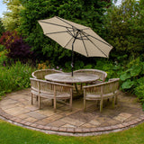Beige 2.7m LED Lutande Parasoll