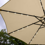 Beige 2.7m LED Lutande Parasoll
