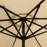 Beige 2.7m LED Lutande Parasoll