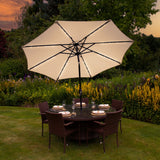 Gräddvitt 2.7m LED Lutande Parasoll