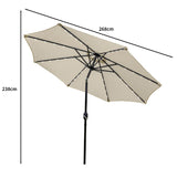 Gräddvitt 2.7m LED Lutande Parasoll