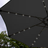 Grått 2.7m LED Lutande Parasoll