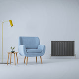 Designerradiatorer med Platta Paneler Mörkgrå 600mm x 910mm