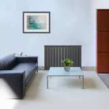 Designerradiatorer med Platta Paneler Mörkgrå 600mm x 910mm