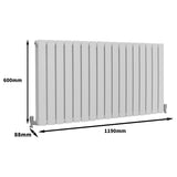 Designerradiatorer med Platta Paneler Vita 600mm x 1190mm