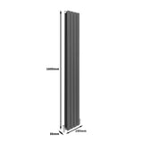 Designerradiatorer med Platta Paneler Mörkgrå 1600mm x 280mm