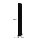 Designerradiatorer med Platta Paneler Svarta 1600mm x 280mm