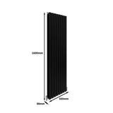 Designerradiatorer med Platta Paneler Svarta 1600mm x 560mm
