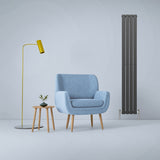 Designerradiatorer med Platta Paneler Mörkgrå 1800mm x 280mm