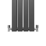 Designerradiatorer med Platta Paneler Mörkgrå 1800mm x 280mm