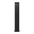 Svart designerradiator med platta paneler, 1800mm x 280mm, elegant och modern stil, perfekt för inredning och värme