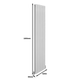 Designerradiatorer med Platta Paneler Vita 1800mm x 420mm