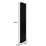 Designerradiatorer med Platta Paneler Svarta 1800mm x 420mm