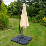 Beige 3m LED Cantilever Parasoll med Fyrkantig Bas