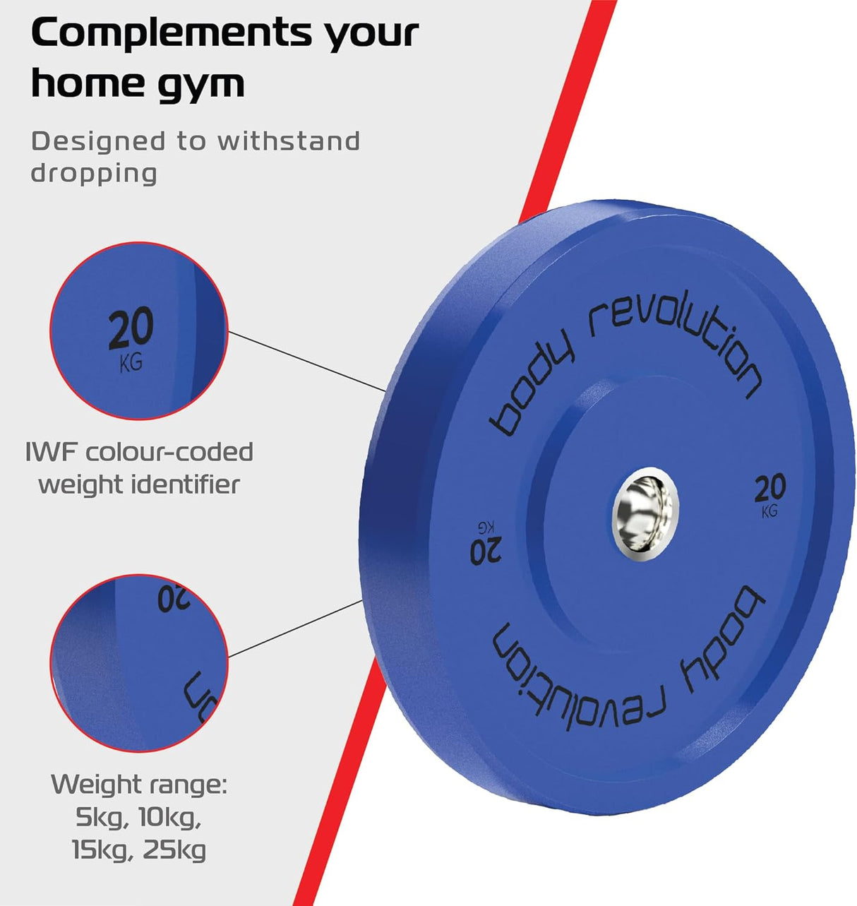 Body Revolution Blå Olympiska Bumpervikter 2 x 20 kg