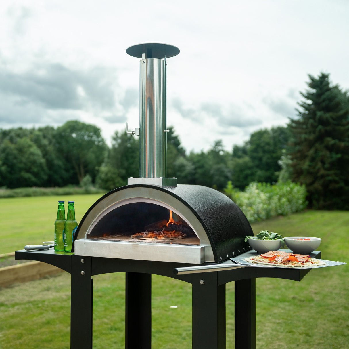 Extra Stor Fristående Pizzaugn med Stenbotten
