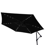 Svart 3m LED Cantilever Parasoll med Fyrkantig Bas
