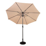 Lutbart LED-Parasoll 2,7 m med Fot – Beige
