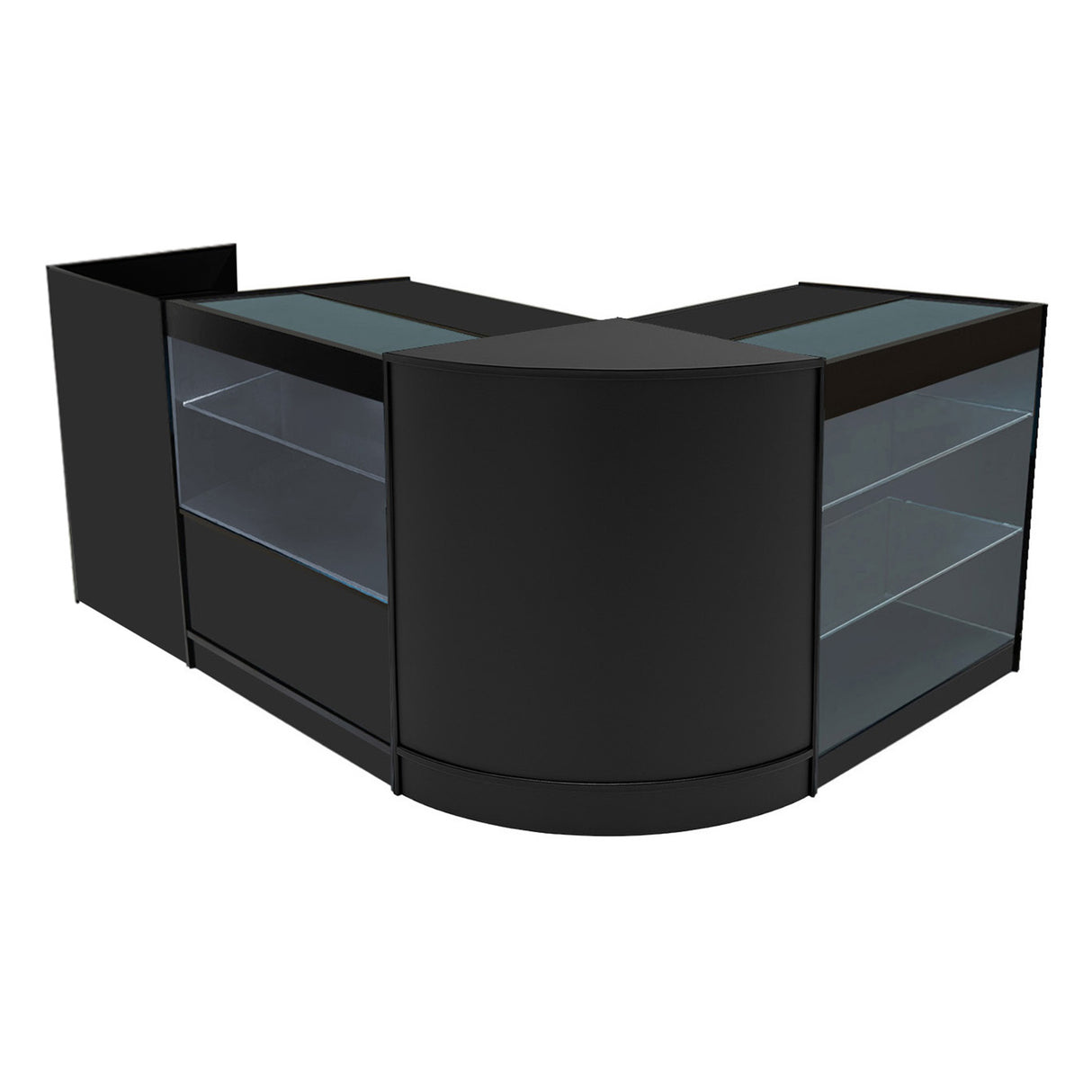 "VEGA" Set med LED-belysta Butiksmoduler CM60 + K900 + C900 + TB60 – Svart