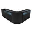 Svart LED-belyst butiksmodulset med två B1200-moduler och en TB60-modul, elegant design och släta ytor för modern detaljhandel
