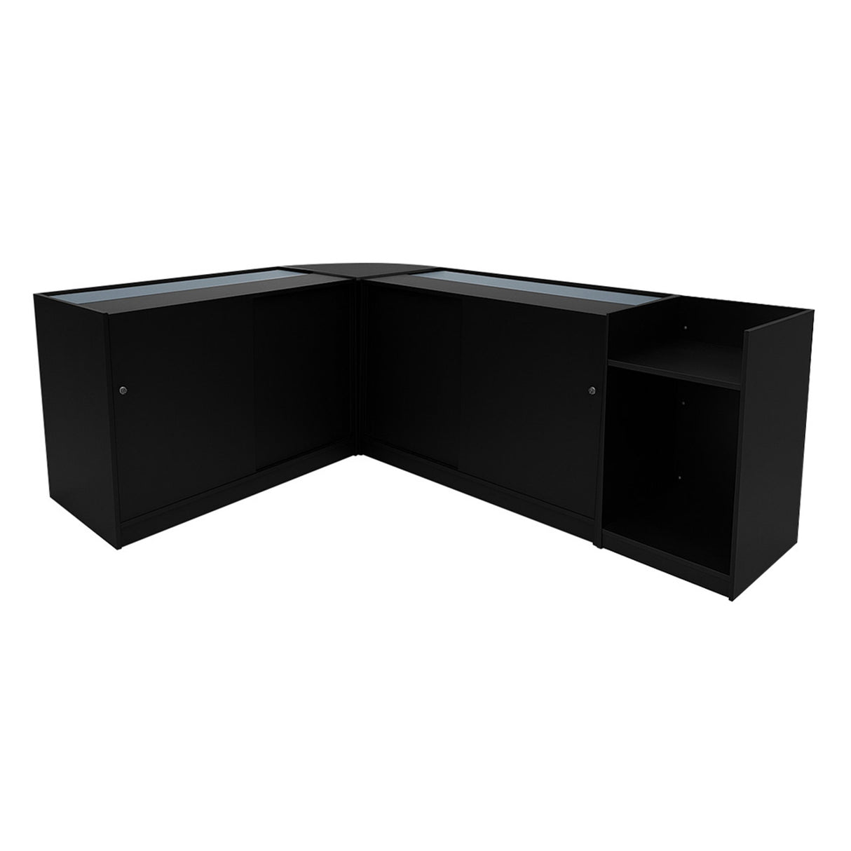 "PHOENIX" Set med LED-belysta Butiksmoduler CM60 + 2xC1200 + TB60 – Svart