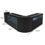 "POLARIS" Set med LED-belysta Butiksmoduler CM60 + B1200 + K1200 + TB60 – Svart