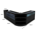 "EUROPA" Set med LED-belysta Butiksmoduler LM60 + B1200 + C1200 + TB60 – Svart