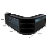"HYPERION" Set med LED-belysta Butiksmoduler LM60 + B1200 + K1200 + TB60 – Svart