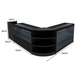 "THEIA" Set med LED-belysta Butiksmoduler LM60 + K1200 + C1200 + TB60 – Svart