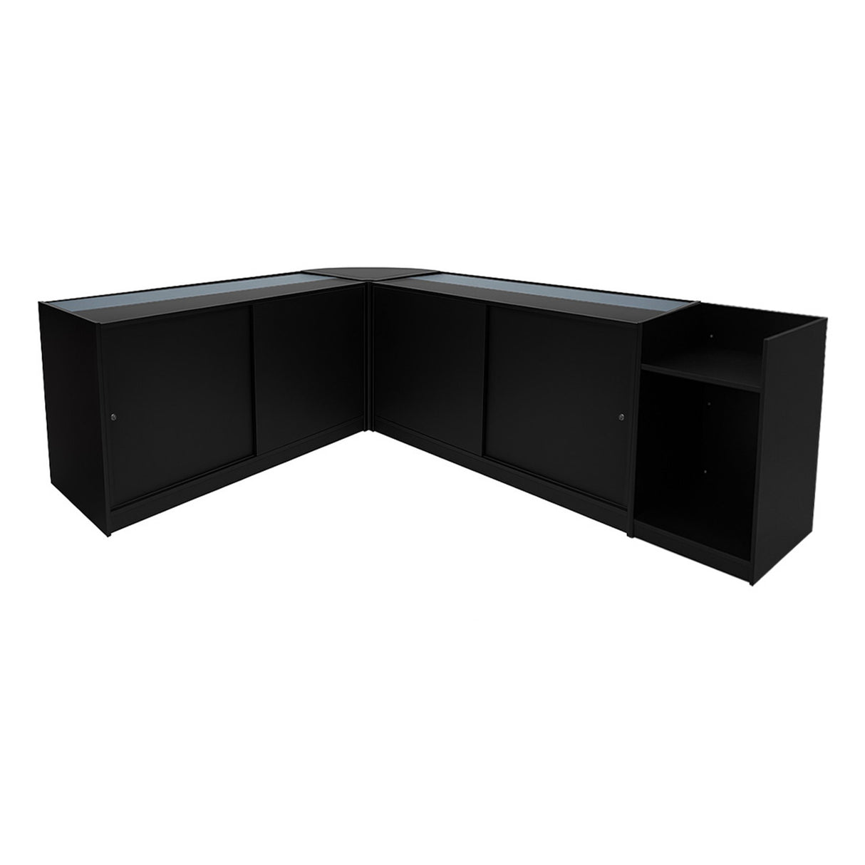 "PHOENIX" Set med LED-belysta Butiksmoduler CM60 + 2xC1500 + TB60 – Svart