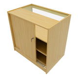 "LUNA" Set med LED-belysta Butiksmoduler CM60 + 2xB900 + TB60 – Lönnfärgad finish