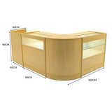 "GRAVITY" Set med LED-belysta Butiksmoduler CM60 + B900 + C900 + TB60 – Lönnfärgad finish