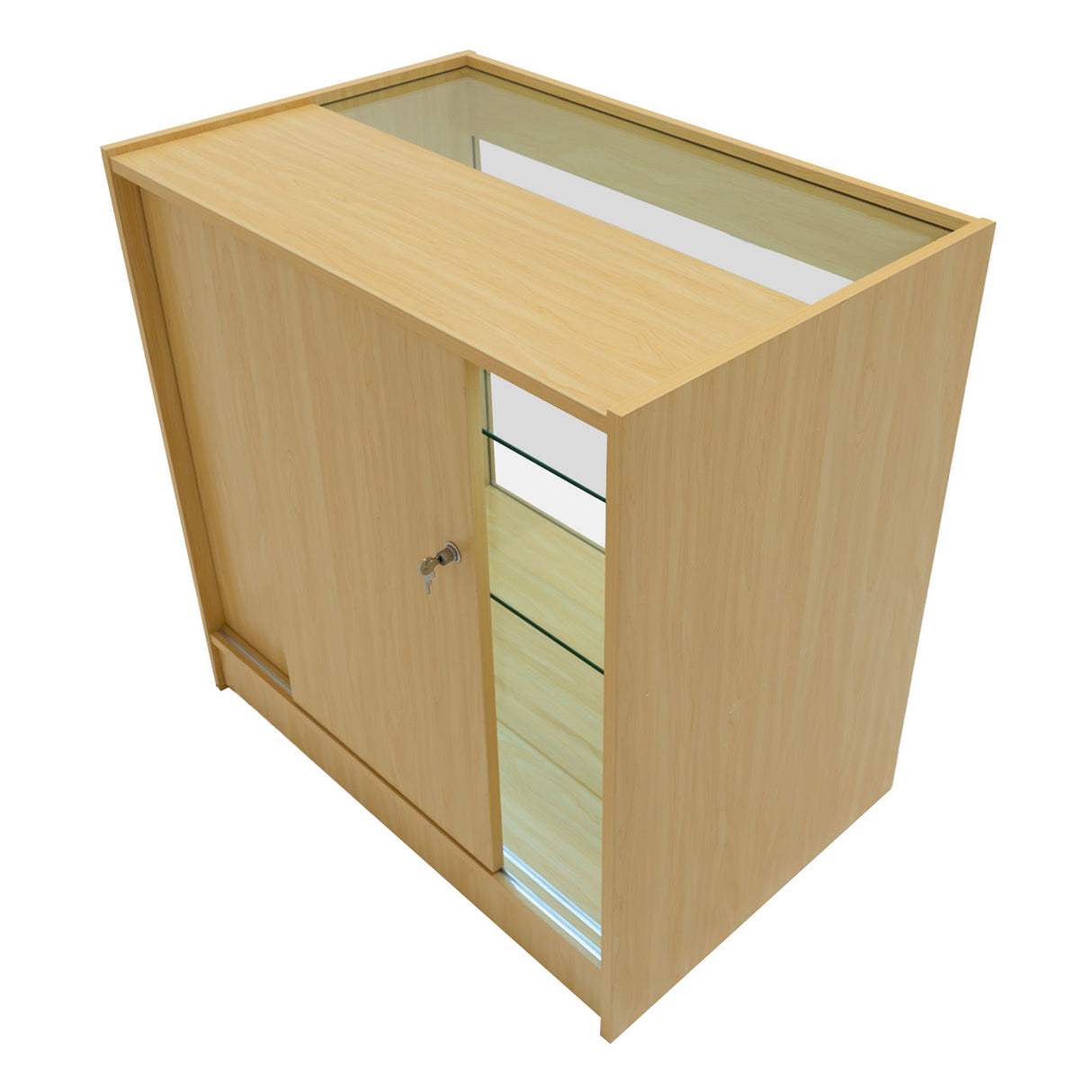 "VEGA" Set med LED-belysta Butiksmoduler CM60 + K900 + C900 + TB60 – Lönnfärgad finish