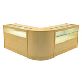 "ADONIS" Set med LED-belysta Butiksmoduler CM60+B1200+C1200 – Lönnfärgad finish
