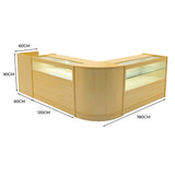"GRAVITY" Set med LED-belysta Butiksmoduler CM60 + B1200 + C1200 + TB60 – Lönnfärgad finish