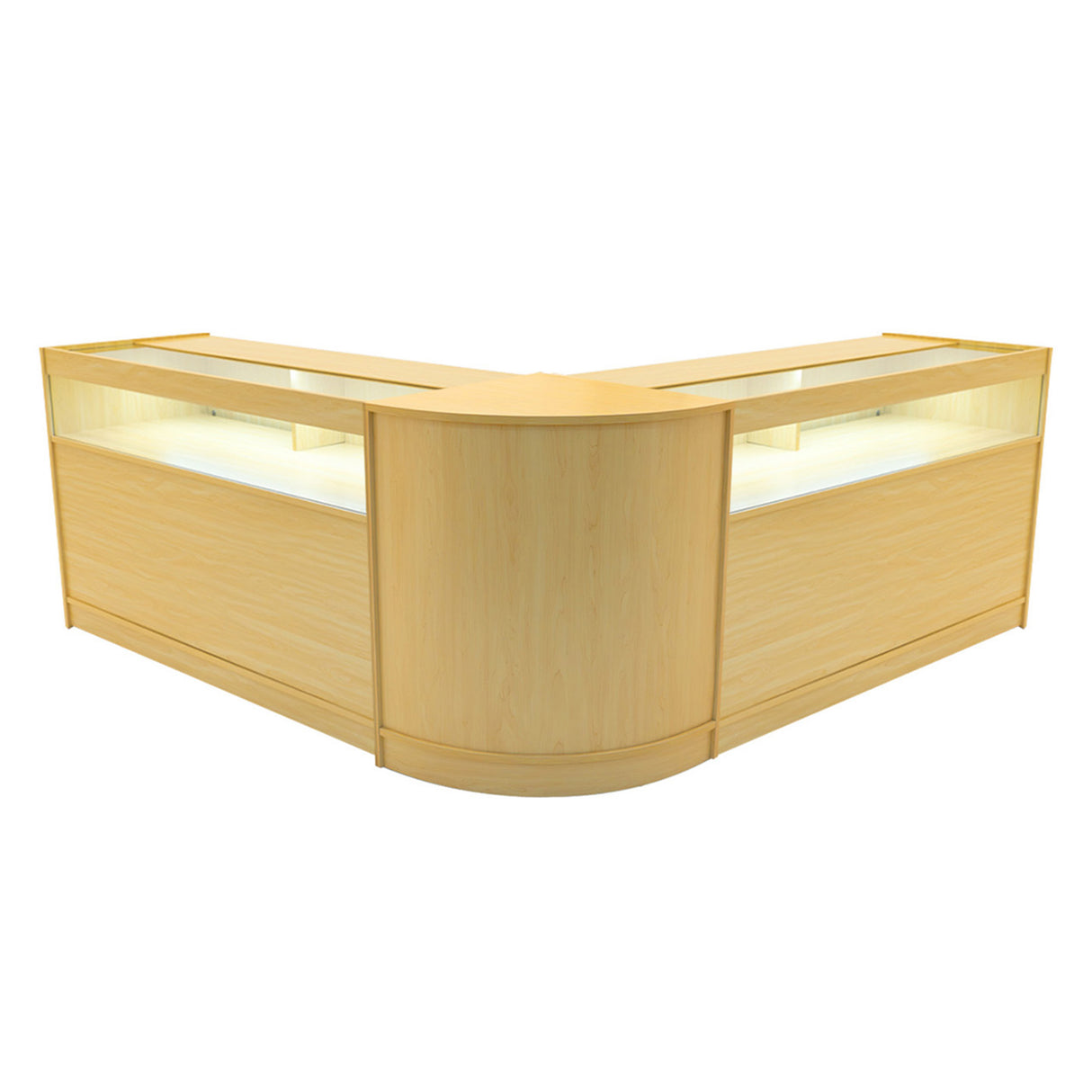 "IRIS" Set med LED-belysta Butiksmoduler CM60+ 2x B1500 – Lönnfärgad finish