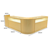 "LUNA" Set med LED-belysta Butiksmoduler CM60 + 2xB1500 + TB60 – Lönnfärgad finish