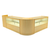 "PHOENIX" Set med LED-belysta Butiksmoduler CM60 + 2xC1500 + TB60 – Lönnfärgad finish