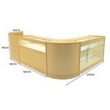 "POLARIS" Set med LED-belysta Butiksmoduler CM60 + B1500 + K1500 + TB60 – Lönnfärgad finish