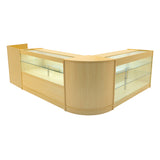 "VEGA" Set med LED-belysta Butiksmoduler CM60 + K1500 + C1500 + TB60 – Lönnfärgad finish