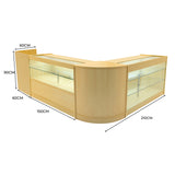 "VEGA" Set med LED-belysta Butiksmoduler CM60 + K1500 + C1500 + TB60 – Lönnfärgad finish